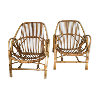 Pair of armchairs Basket Adult rattan