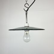 Industrial petrol enamel pendant light, 1970s