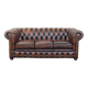 Classic English Chesterfield 2.5 seater sofa in brown cowhide