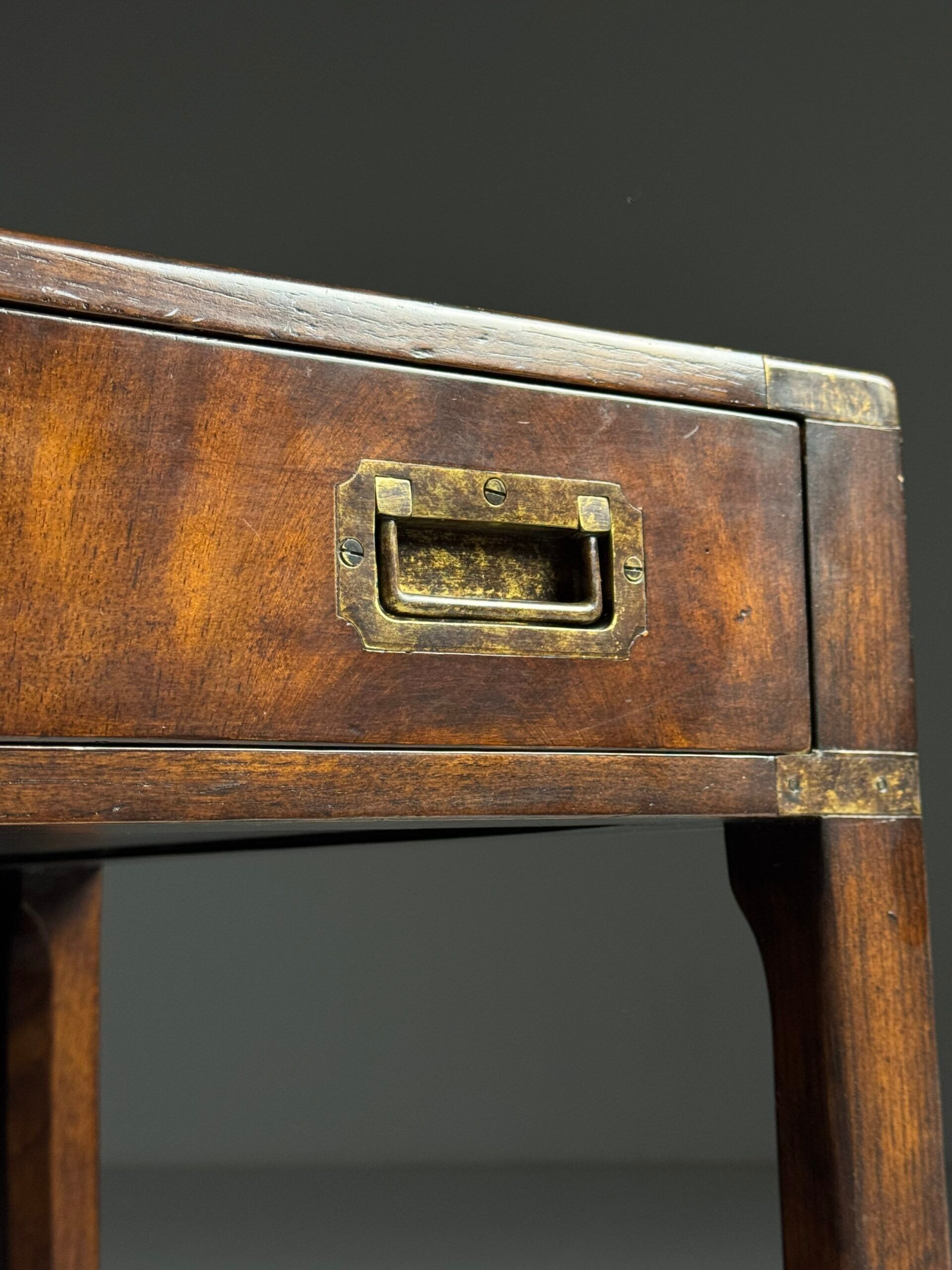 Campaign style mahogany coffee table