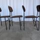 Chaises de salle à manger STOL Kamnik vintage (ensemble de 4) : tissu marron rétro des années 1970