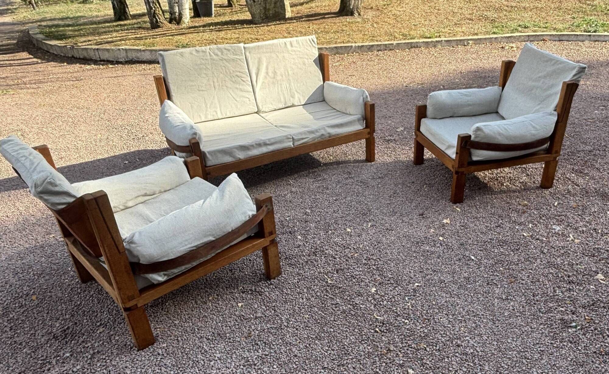 Pierre Chapo Set – 2 S15 armchairs and S22 sofa