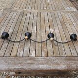 Old Wall Coat Rack 4 Black & Yellow Hooks