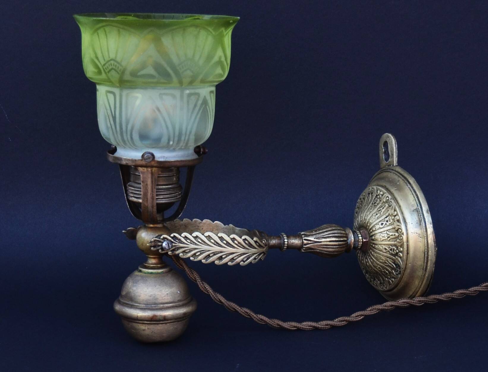 Antique Brass Gimbal Table Lamp Navy Ship Marine Massive Brass - Wall Light