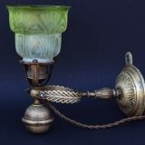 Lampe de table à cardan en laiton antique, style navire de la marine, en laiton massif - Applique murale