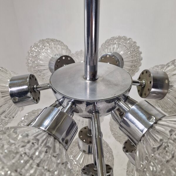 Lustre globe en verre de grande taille, par Richard Essig, Allemagne, années 1960