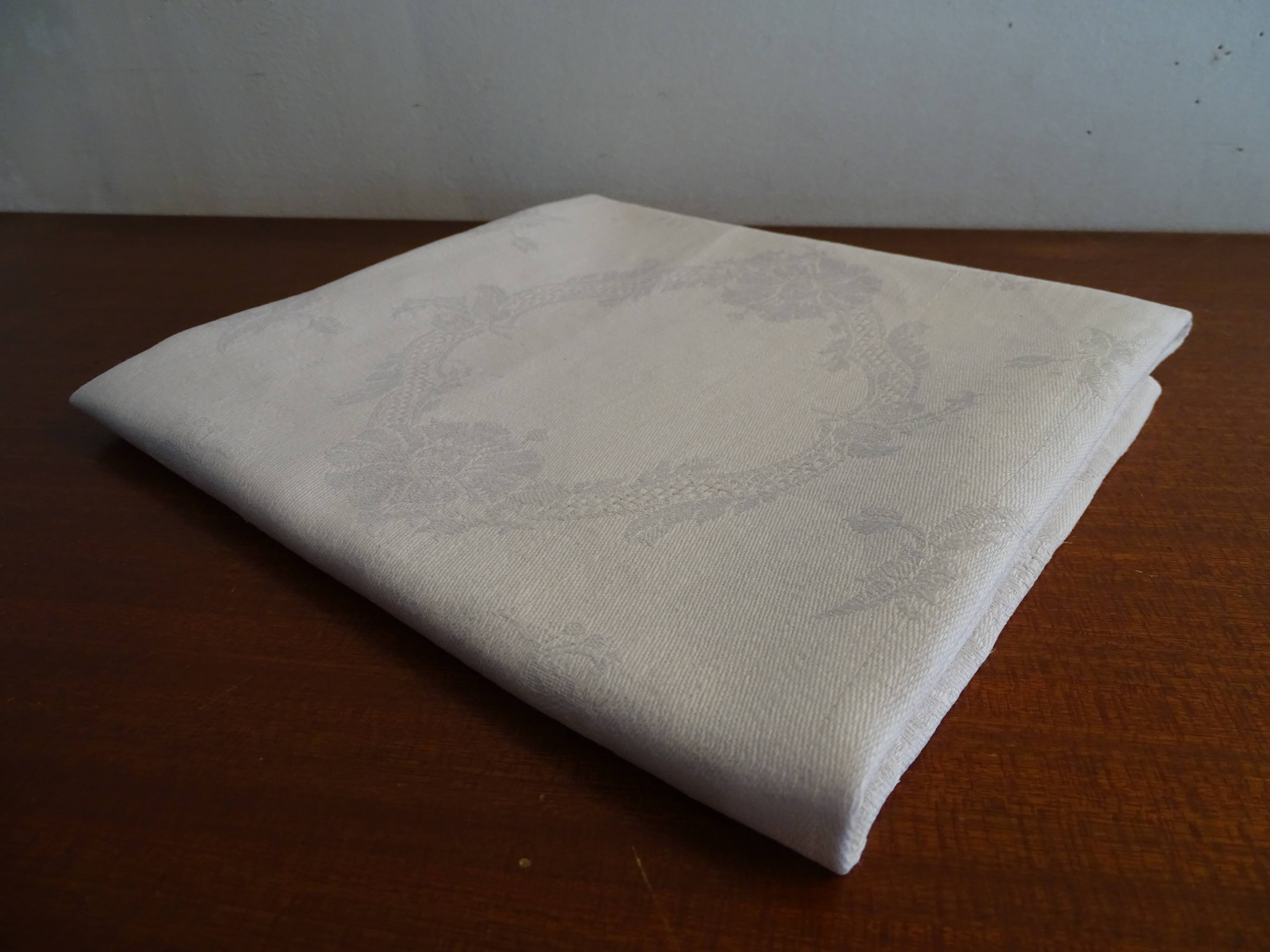 Lot 7 old cotton damask napkins 60 x 64