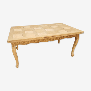 Table bois décapé avec rallonges