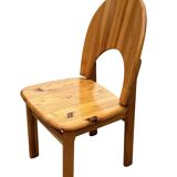 Vintage set of four pinewood chairs Rainer Daumiller minimalist design