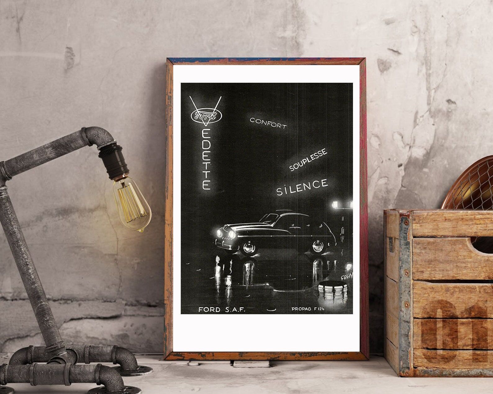 Vintage poster 30s Ford