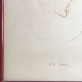Lithograph Elongated in sanguine by Marcel Gili