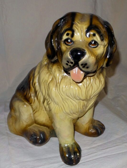 Chien en plâtre multicolore  Selency