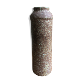 Signed speckled sandstone vase