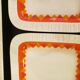 Set of 4 rectangular vintage orange dishes