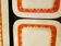 Set of 4 rectangular vintage orange dishes