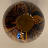 Yellow and black glass vase