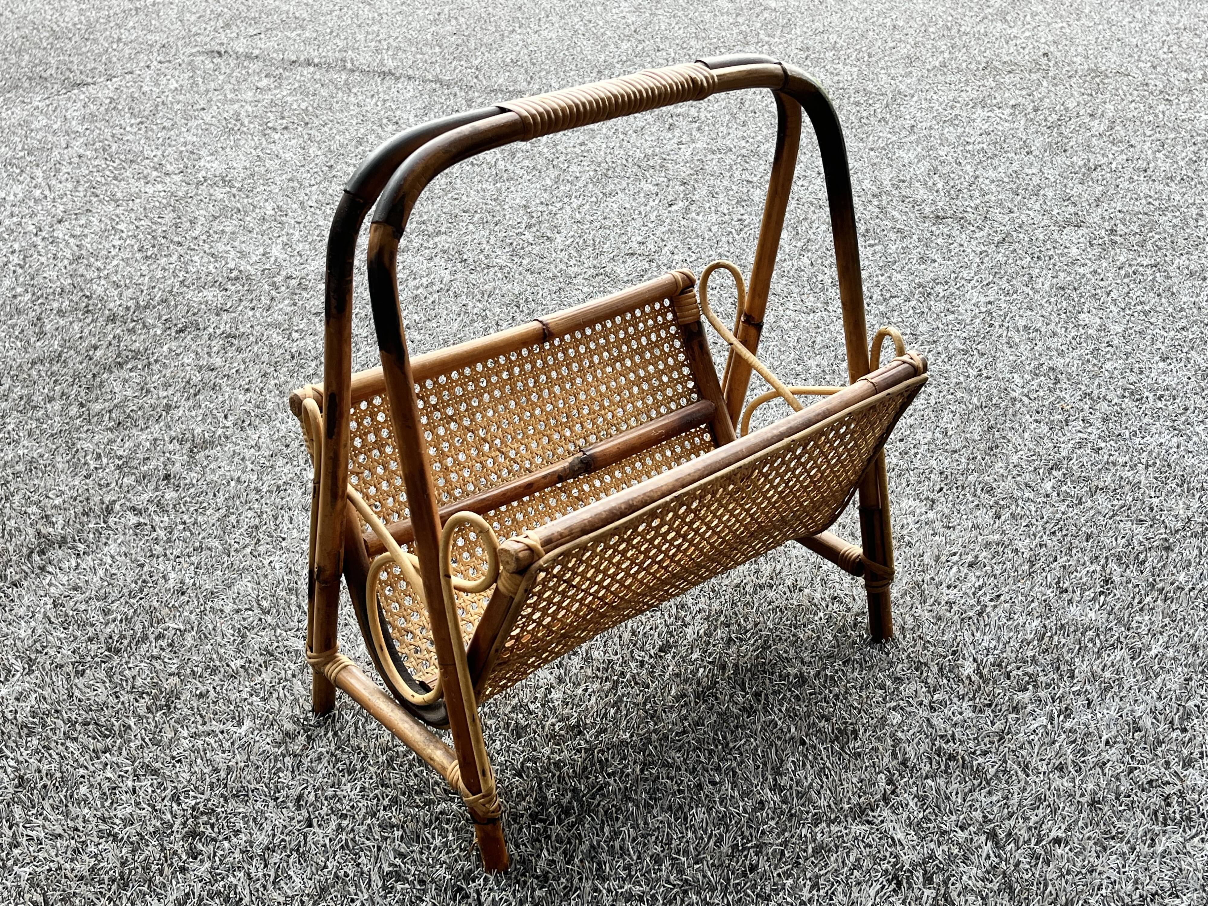 Rattan and canning magazine holders
