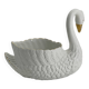 Vintage swan pot holder in white and gold ceramic