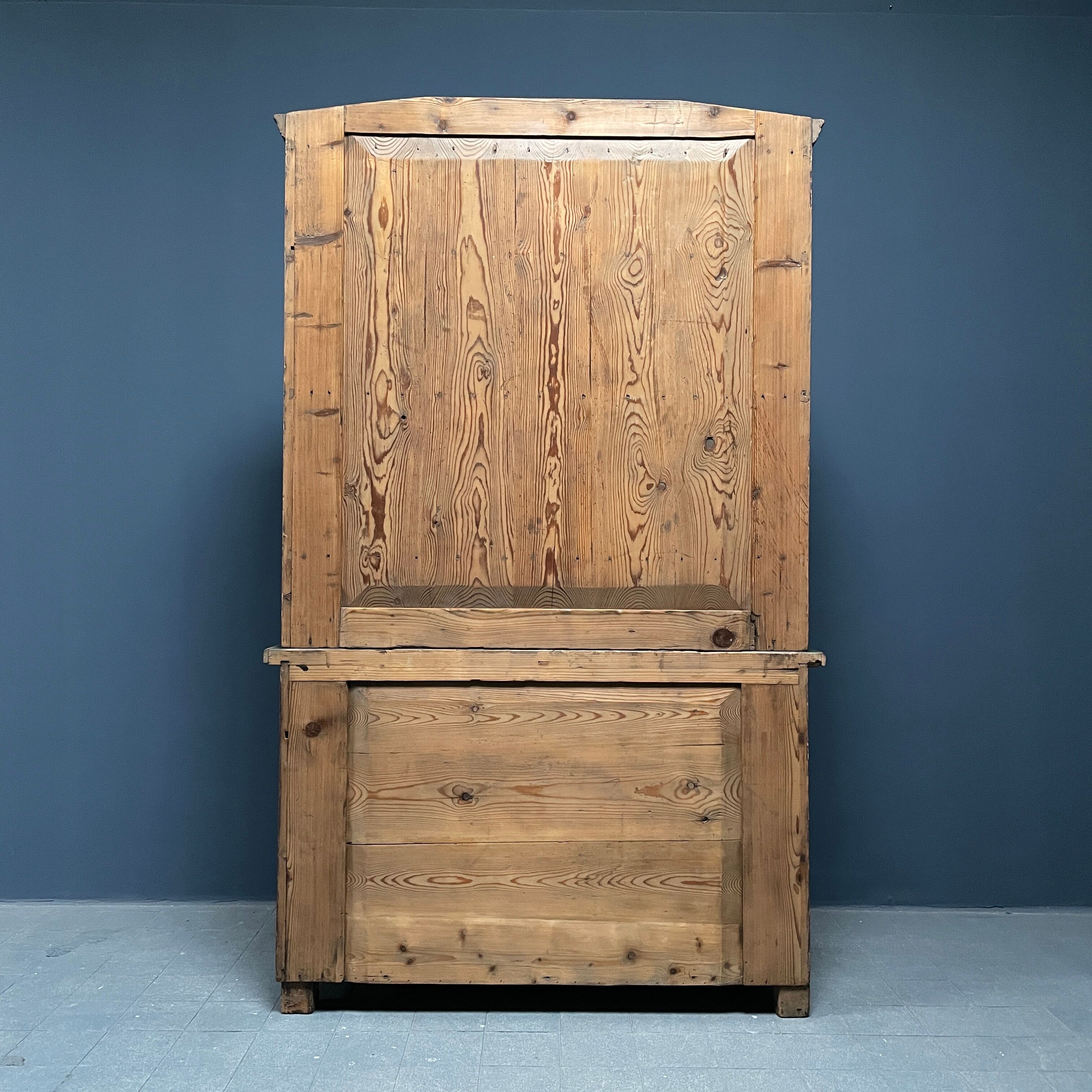 Antique painted pine desk or secretaire with wall unit from Germany late 1800s.