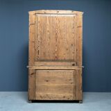 Antique painted pine desk or secretaire with wall unit from Germany late 1800s.