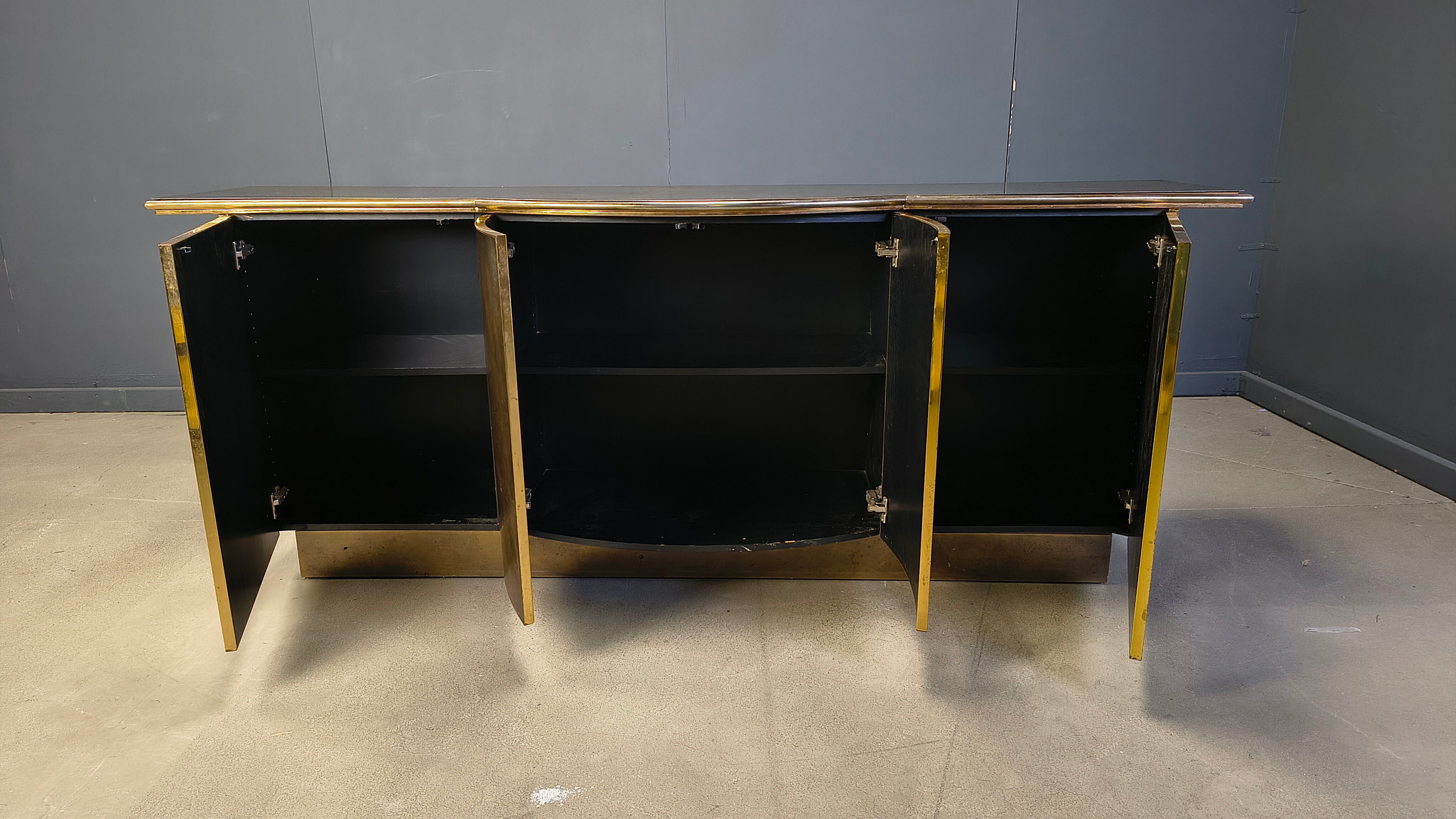 Brass credenza by Belgochrom, 1980s