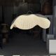 Large suspension or lampshade in flat woven tulip flower rattan H35 D