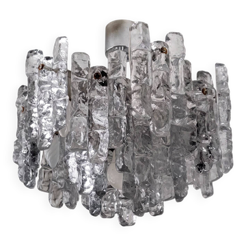 Kalmar Ice Glass chandelier, Austria, 1970s