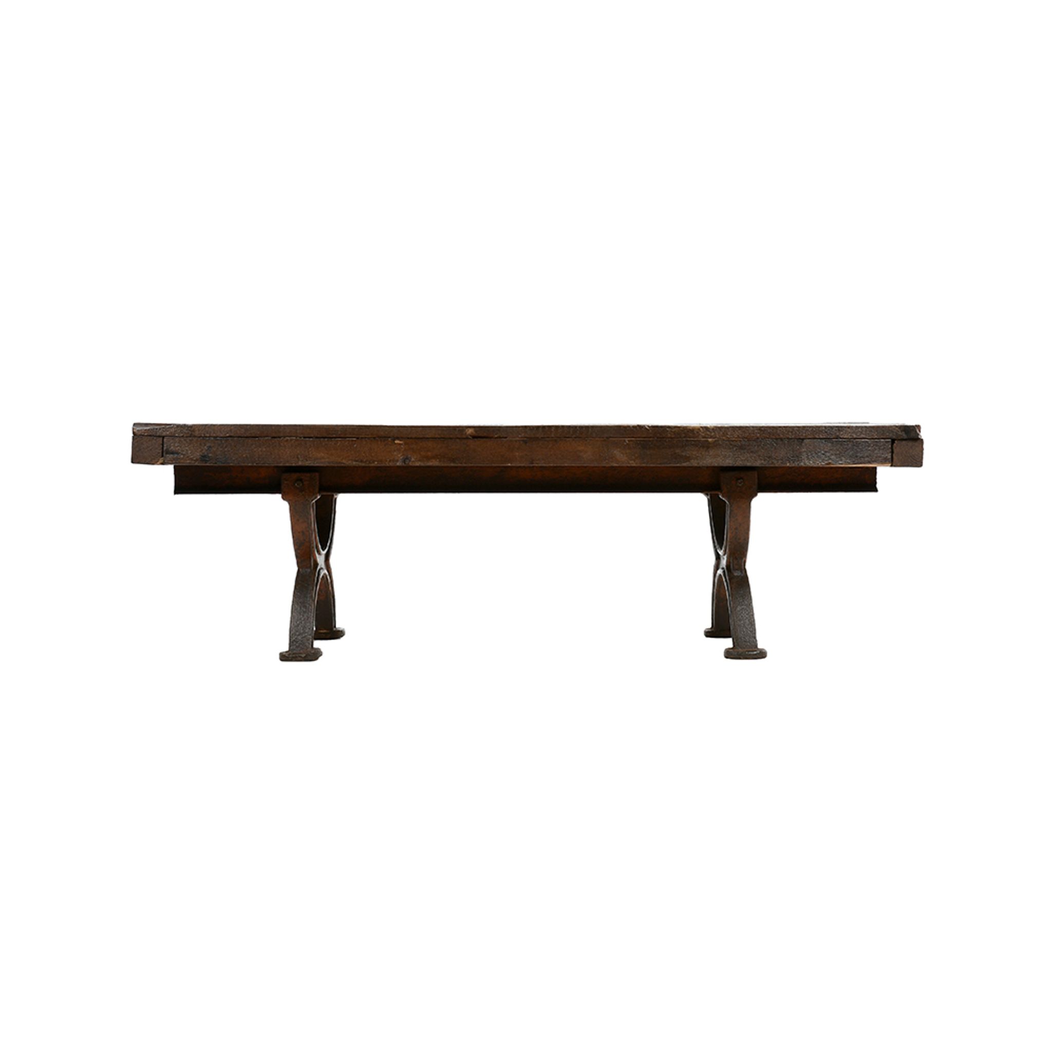 Table basse en fonte et bois