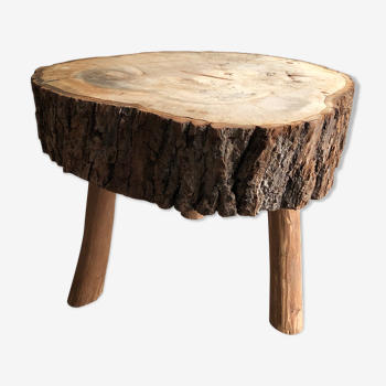 Table basse tripode tronc d’arbre