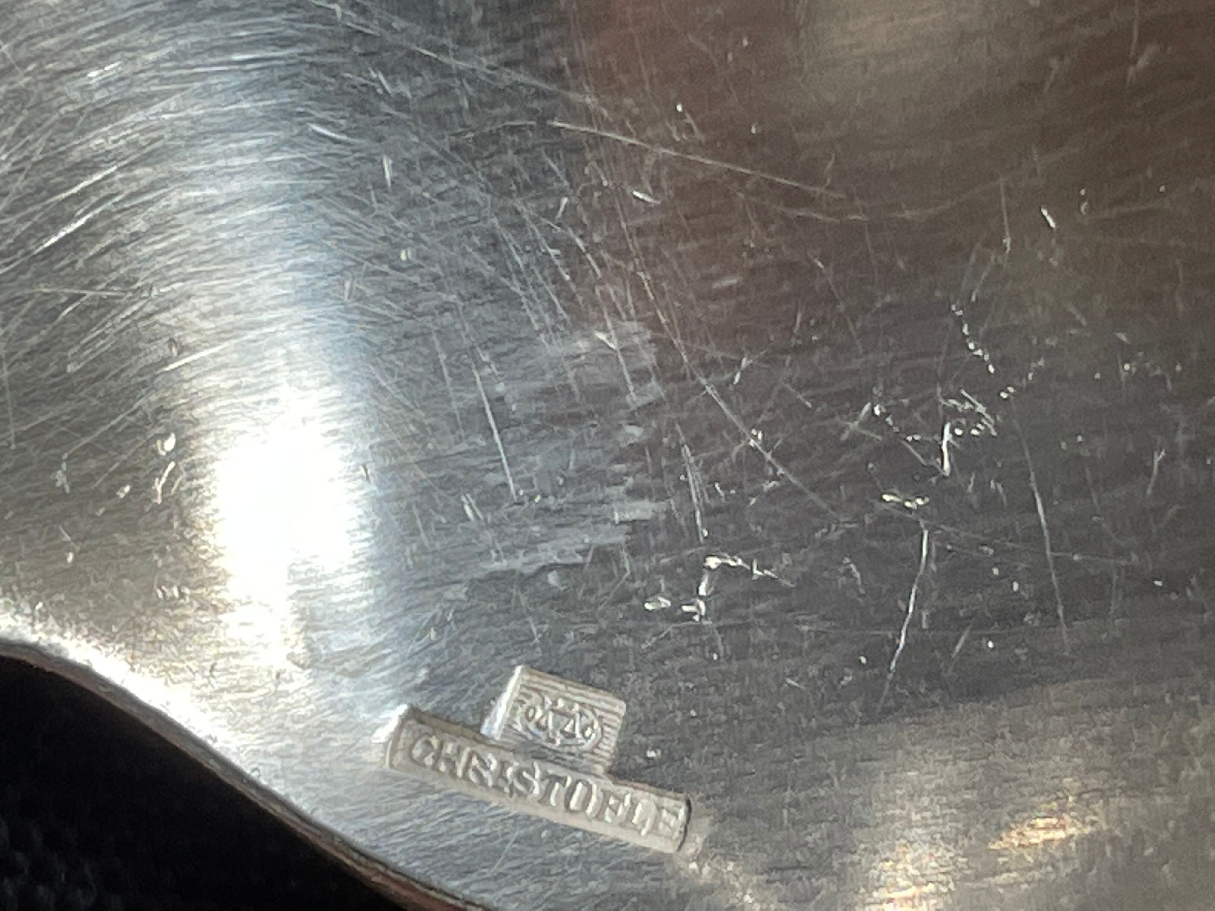 6 dessert spoons in silver metal christofle model vendôme/arcantia before 1983