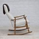 1970s, Scandinavian design, high-backed rocking chair, reupholstered.