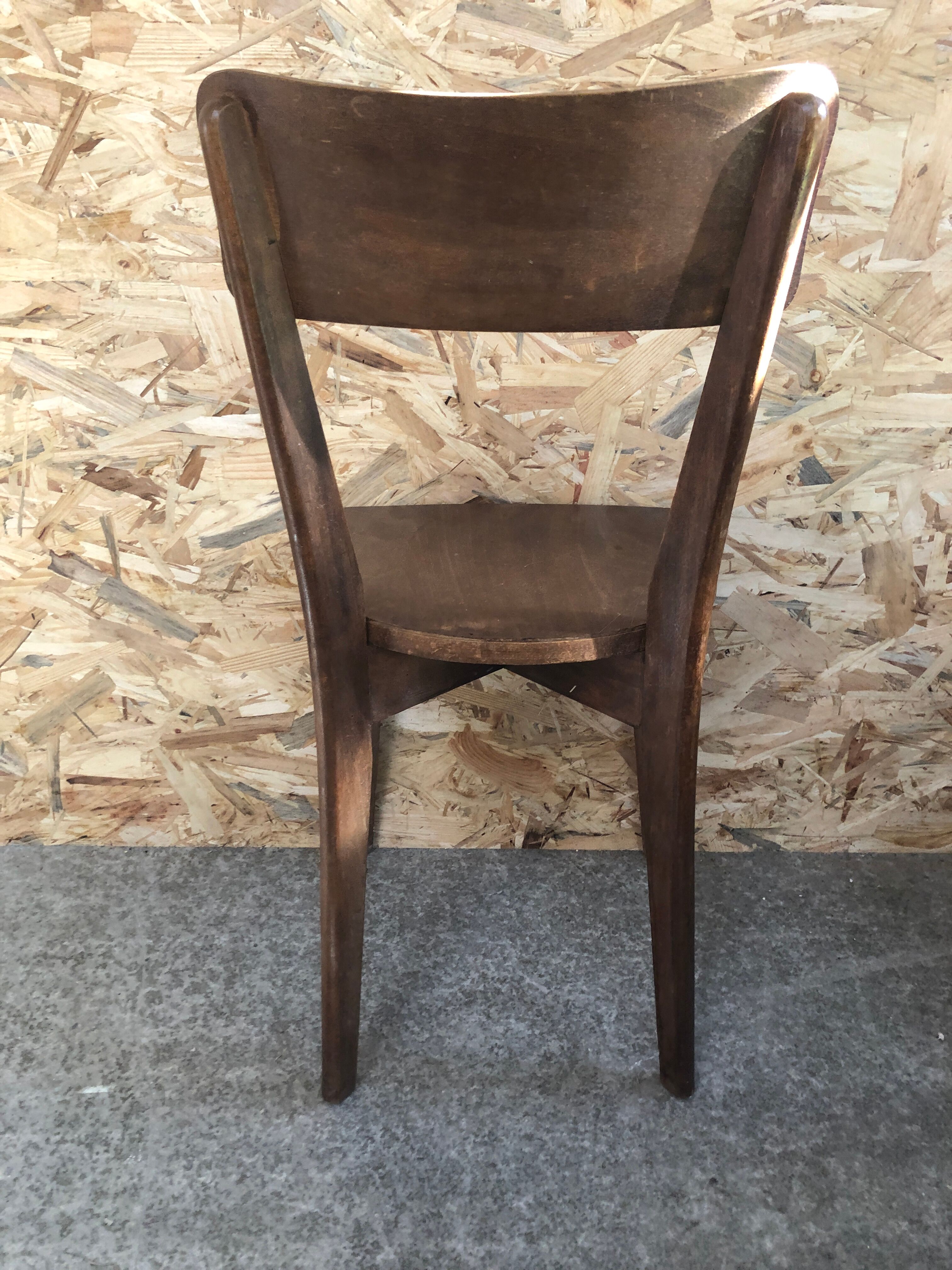 Série de 6 chaises bistrot scandinave bois vintage