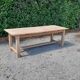 Solid oak farmhouse table in raw wood