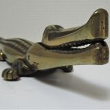 Casse-noix zoomorphe alligator crocodile laiton xl 35cm vintage