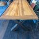 Table 350 x 100 cm chene and metal legs