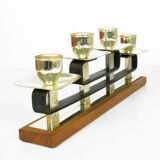 1930s art deco teak candlestick, Austria