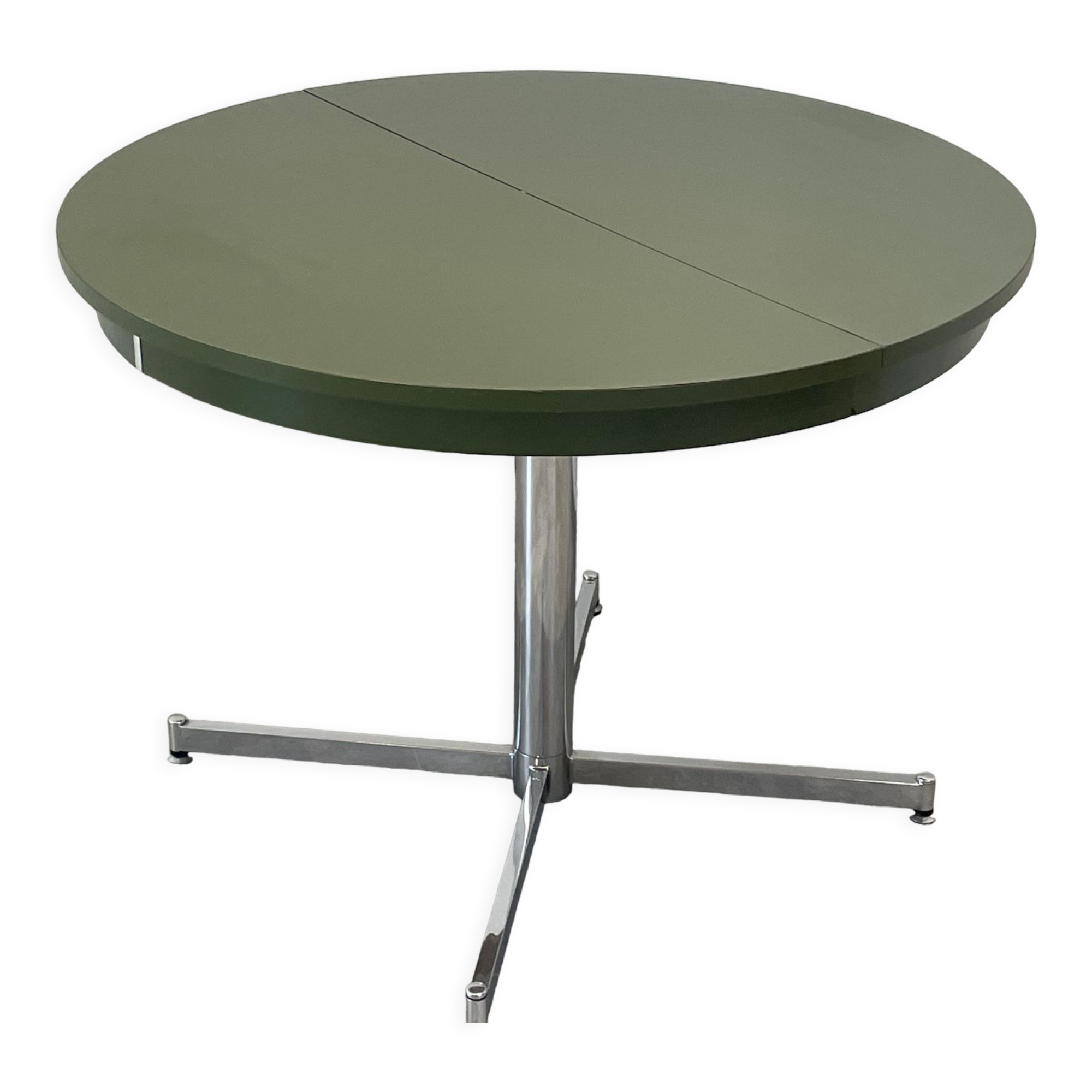 Extendable round table, foot chrome year 70