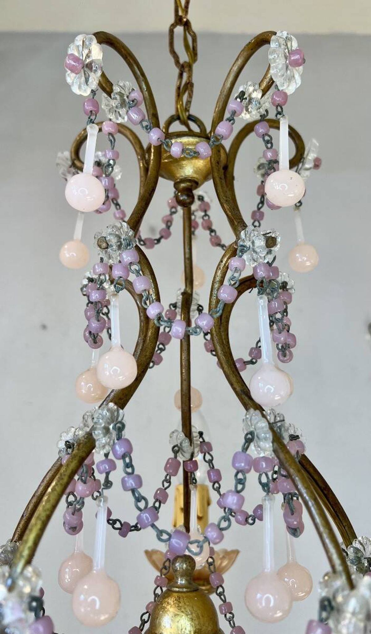 Lustre italien opaline rose