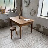 1950s walnut bistro farmhouse table