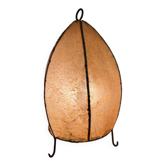 Lampe à poser en peau année 70