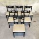 6 black lacquered wooden chairs