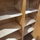 Vintage rattan and oak wardrobe