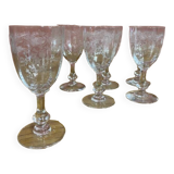 Set of 6 St Louis crystal white wine glasses, Cléo model