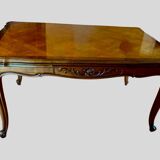 Table de style Louis XV chêne massif à rallonge