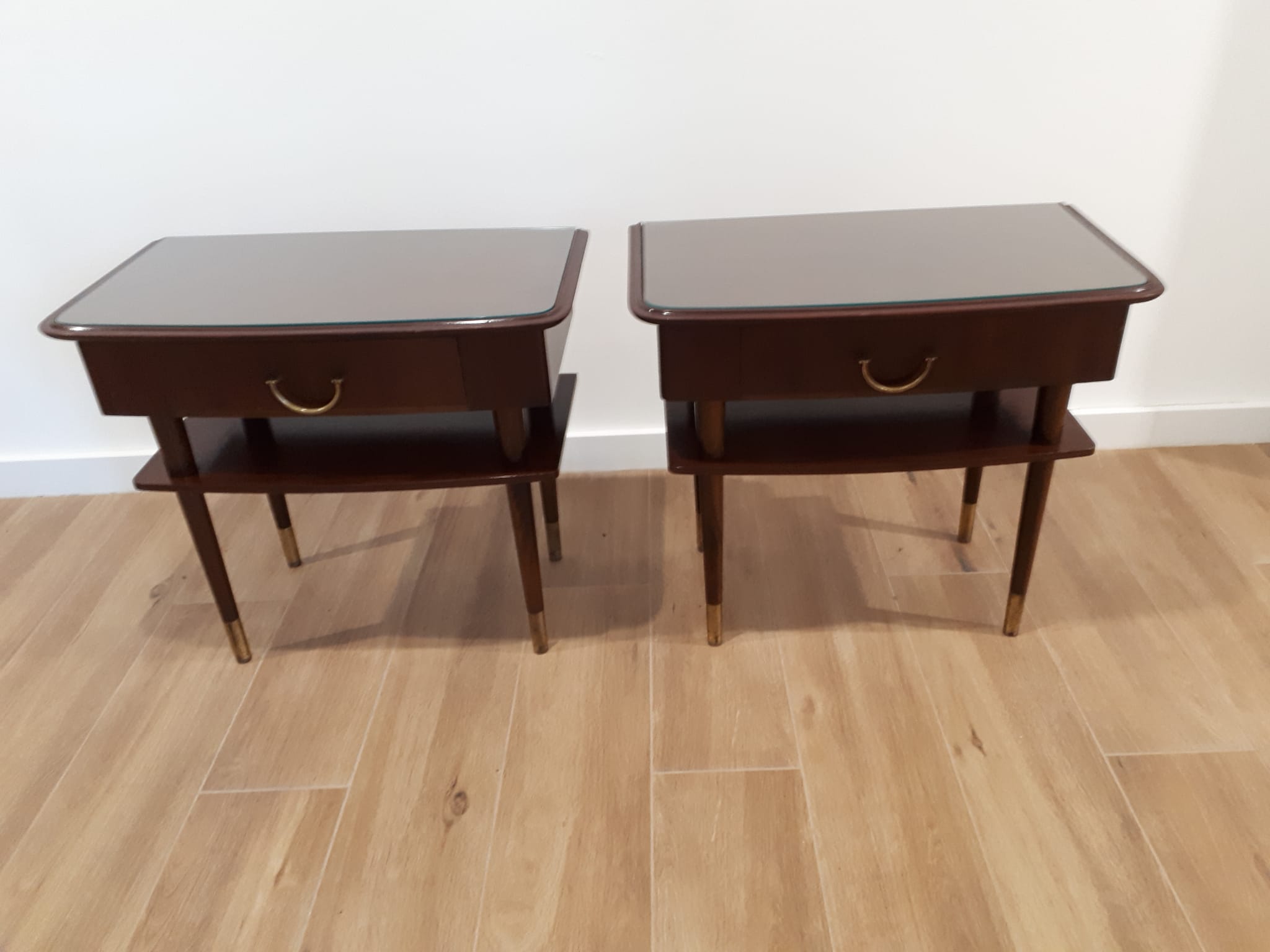 Pair of bedside tables, Denmark, 60s