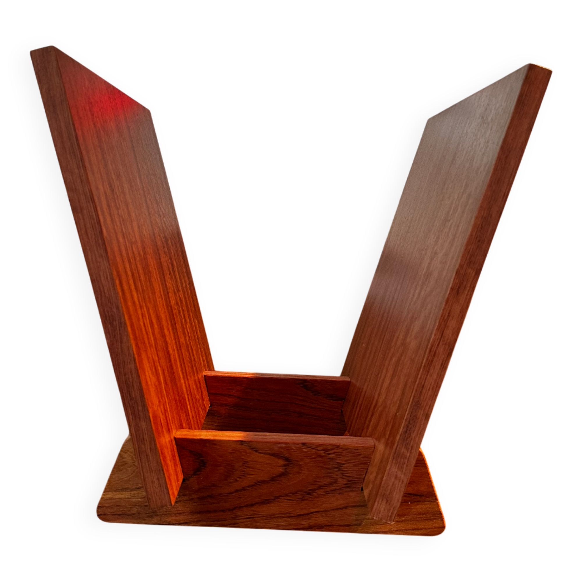 Kiosque / Range-vinyles en bois bubinga – fabrication artisanale