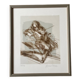 Lithographie originale VIOLONISTE de Claude WEISBUCH, numérotée et signée