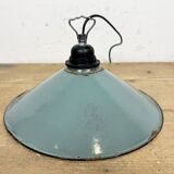 Industrial Petrol Enamel Factory Pendant Lamp, 1960s