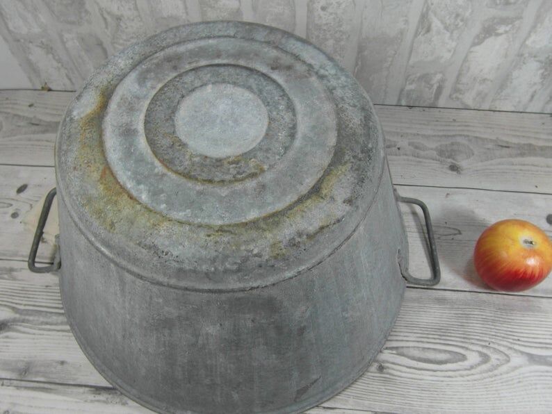 Galvanized metal basin