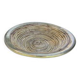 Large basket in the style of Gabriella Crespi made of bamboo and brass.